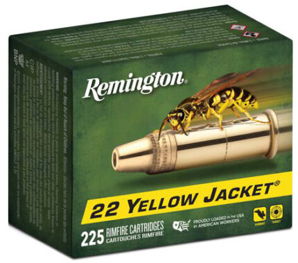 Remington 22 Yellow Jacket .22 Long Rifle 33 Grain Plated Truncated Cone Hollow Point Brass Cased Ammunition