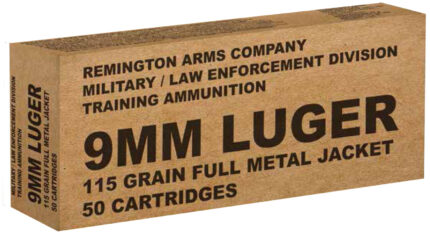 Remington B9 mm3 Overrun 9 mm Luger 115 GR Full Metal Jacket (FMJ)