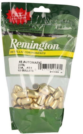 Remington Component Handgun Bullet .45 230 Grain Full Metal Jacket Pistol Bullet