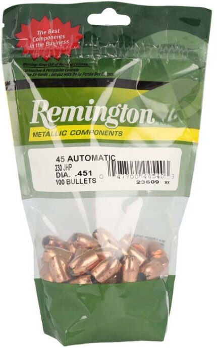 Remington Component Handgun Bullet .45 230 Grain Jacketed Hollow Point Pistol Bullet