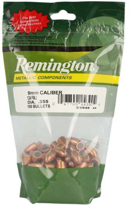 Remington Component Handgun Bullet 9mm 124 Grain Full Metal Jacket Pistol Bullet