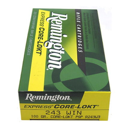 Remington Core-Lokt .243 Winchester 100 Grain Core-Lokt Pointed Soft Point Centerfire Rifle Ammunition