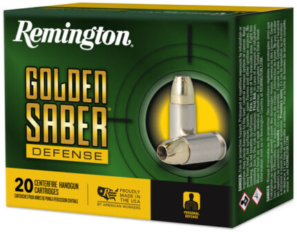 Remington Golden Saber Defense .40 SandW 180 Grain Jacket Hollow Point Brass Cased Pistol Ammunition