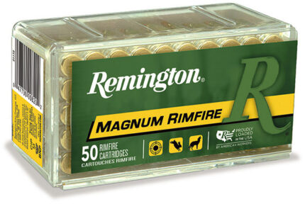 Remington Magnum Rimfire .22 WMR 40 Grain Pointed Soft Point Brass Cased Rimfire Ammunition