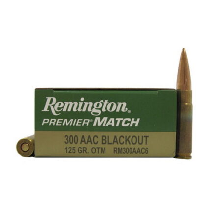 Remington Premier Match .300 AAC Blackout 125 Grain Sierra MatchKing Open Tip Match Centerfire Rifle Ammunition