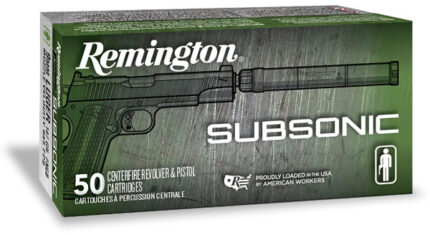 Remington Subsonic 9 mm Luger 147 Grain Flat Nose Enclosed Base Centerfire Pistol Ammunition