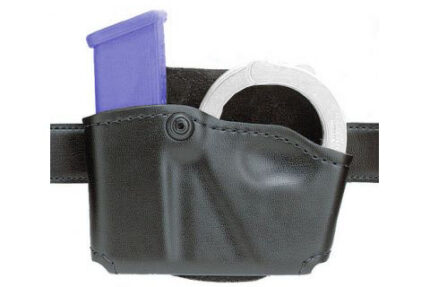 Safariland 573 Concealment Magazine Holder, Paddle, Single w/Cuff Pouch - STX Plain Black, Left Hand 573-76-412