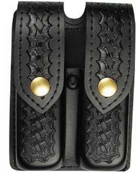 Safariland 77 Double Handgun Magazine Pouch - Basket Black, Ambidextrous 77-76-4HS
