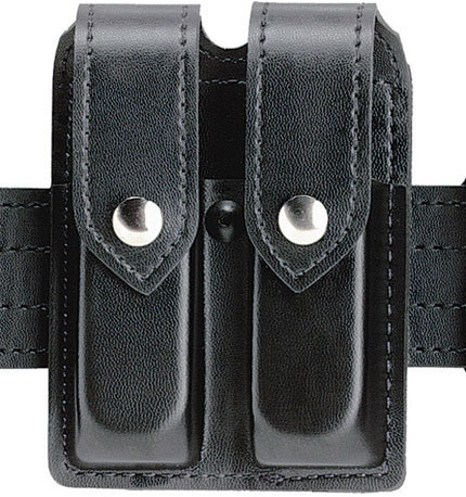Safariland 77 Double Handgun Magazine Pouch - Plain Black, Ambidextrous 77-383-2HS
