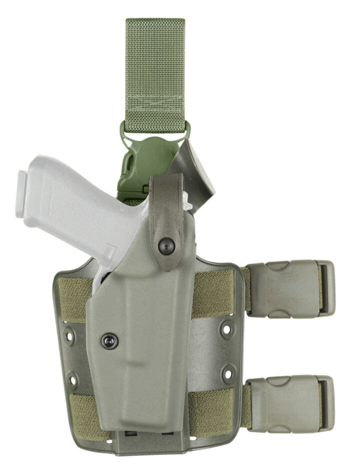 Safariland SLS Tactical Holster w/ Quick Release Leg Harness - OD Green, Right 6005-9321-561