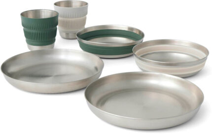 Sea to Summit Detour Stainless Steel Collapsible Dinnerware Set Multi, 2P, 6 Piece