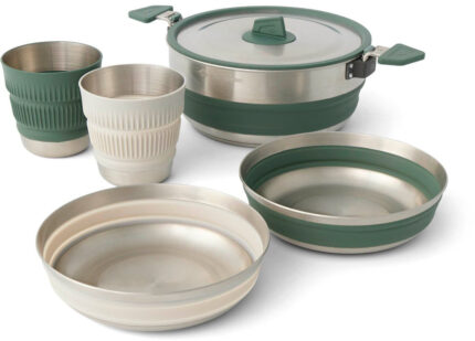 Sea to Summit Detour Stainless Steel One Pot Cook Set Multi, 2P, 5 Piece