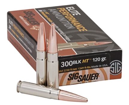 SIG SAUER Elite Hunting Solid Copper .300 AAC Blackout 120 grain Open Tip Match Brass Cased Centerfire Rifle Ammunition