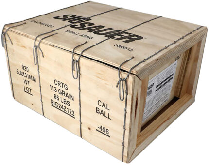 SIG SAUER Hybrid Ball Crate 6.8mm Remington SPC 113 Grain FMJ Brass Cased Centerfire Rifle Ammunition