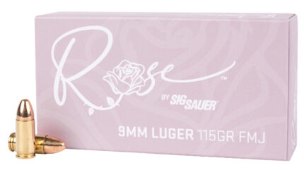 SIG SAUER Rose 9mm Luger 115 Grain Full Metal Jacket Brass Cased Pistol Ammunition