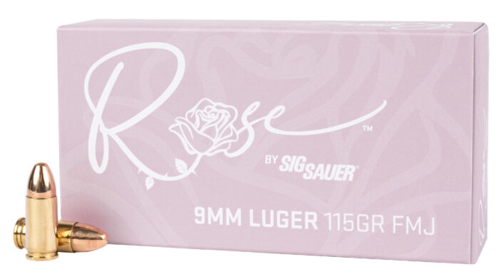 SIG SAUER Rose 9mm Luger 115 Grain Full Metal Jacket Brass Cased Pistol Ammunition