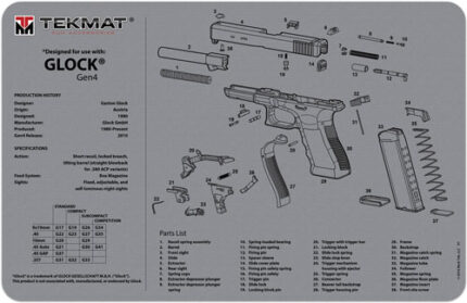 Tekmat Armorers 11inx17in Glock Gen4 Bench Mats