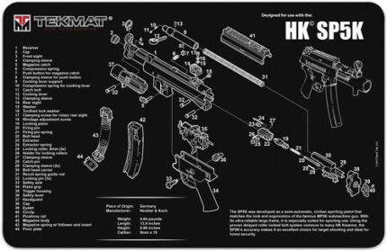 Tekmat Armorers 11inx17in Heckler & Koch Sp5k Bench Mats
