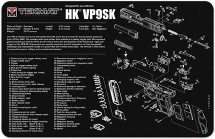 Tekmat Armorers 11inx17in Heckler & Koch Vp9sk Bench Mats