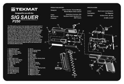 Tekmat Armorers 11inx17in Sig Sauer 250 Pistol Bench Mats