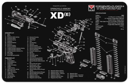 Tekmat Armorers 11inx17in Springfield XDE Pistol Bench Mats