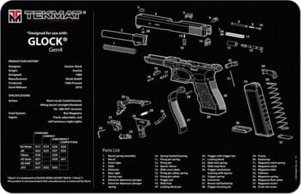 Tekmat Armorers Bench Mat 11"x17" Glock Generation 4