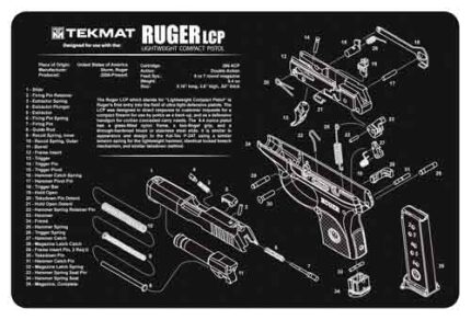 Tekmat Armorers Bench Mat 11"x17" Ruger Lcp Pistol