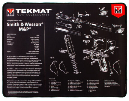 Tekmat Armorers Bench Mat Ultra 15"x20" S&w Mp Black