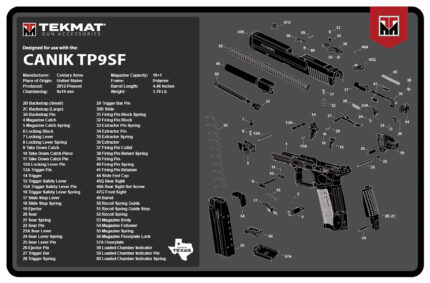 TekMat Canik TP9SF Cleaning Mat Black/Gray Thermoplastic Fiber