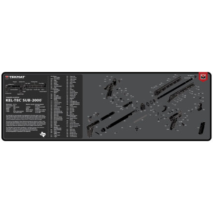 TekMat Cleaning Mat, Pistol Size, 12x36, For Kel-Tec Sub 2000, Black