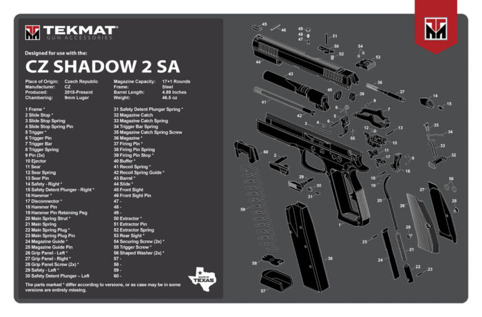 TekMat CZ-75 Shadow 2 SA Gun Cleaning Mat