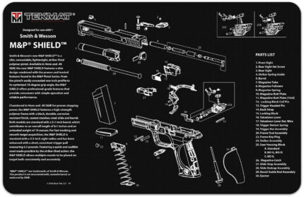 TekMat Smith & Wesson M&P Shield Gun Cleaning Mat, Black, 11 x 17