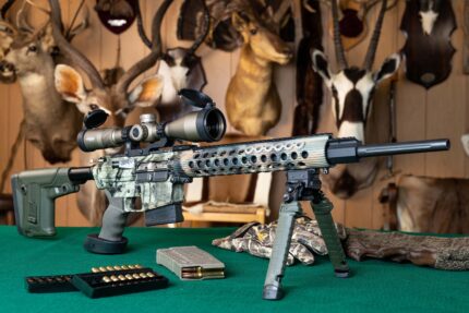 TRYBE Optics 3-18x50mm Rifle Scope, Magpul 7.62x51mm NATO Magazine, GG&G FLT 30mm Scope Mount, FAB Defense SPIKE Bipod, R.A.P.S. Buttstock