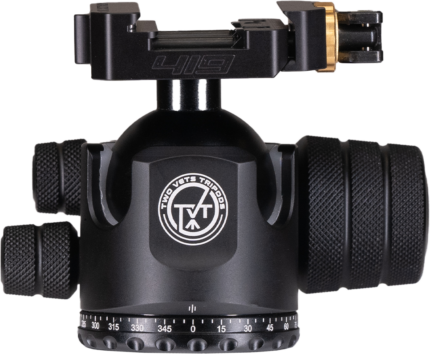 Two Vets Tripods Inc 44MM Dual Tension Ballhead w/Arcalock Dual Clamp, Arca Swiss and Picatinny