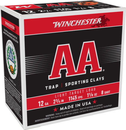 Winchester 12GA 2-3/4in 1-1/8oz #8 Brass Case Shotgun Ammunition