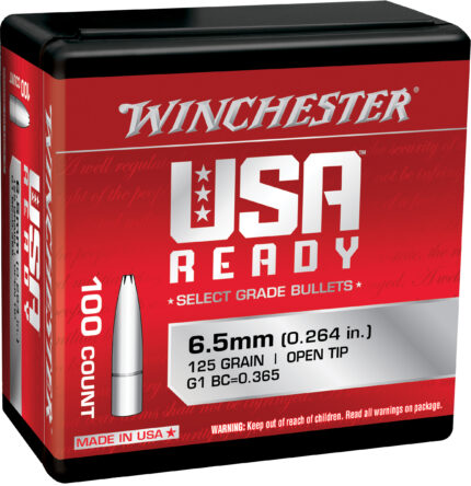 Winchester .264/ 6.5mm Caliber/ .264 Diameter 125gr. OT Centerfire Rifle Bullets - 100 Rounds
