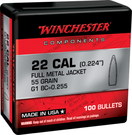 Winchester Ammo Centerfire Rifle Reloading 223 Rem .224 55 Gr Pointed Soft Poin WB223SP55D
