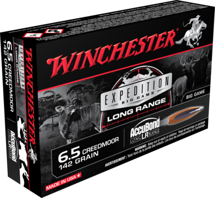 Winchester Ammo S65LR Expedition Big Game Long Range 6.5 Creedmoor 142 Gr AccuBo
