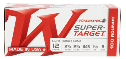 Winchester Ammo TRGT128VP Super Target 12 Gauge 2.75" 1 1/8 Oz 8 Shot 100 Bx/ 2
