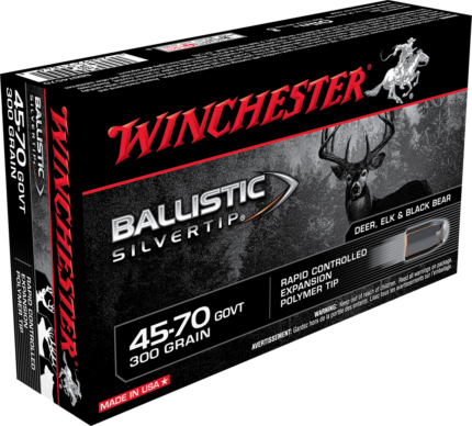 Winchester Ballistic Silvertip .45-70 Government 300 grain Fragmenting Polymer Tip Centerfire Rifle Ammunition
