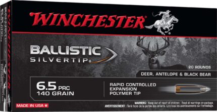 Winchester Ballistic Silvertip 6.5 PRC 140 Grain Silvertip Brass Cased Rifle Ammunition