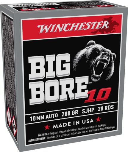 Winchester Big Bore 10mm Auto 200 Grain Jacketed Soft Point Brass Cased Pistol Ammunition
