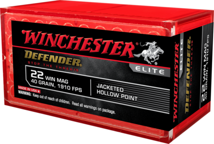 Winchester Defender .22 Winchester Magnum Rimfire 40 grain Jacketed Hollow Point Rimfire Ammunition