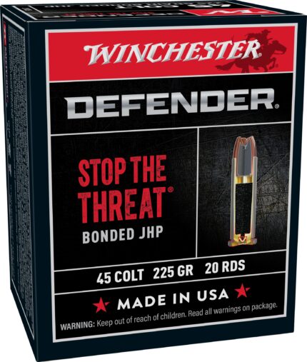 Winchester Defender Handgun .45 Colt 225 grain Bonded Jacketed Hollow Point Centerfire Pistol Ammunition