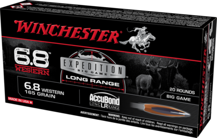Winchester Expedition Big Game Long Range 6.8 Western 165 Grain Accubond LR Brass Rifle Ammunition