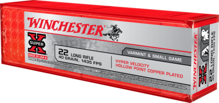 Winchester HYPER SPEED .22 Long Rifle 40 grain Copper Plated Hollow Point Rimfire Ammunition