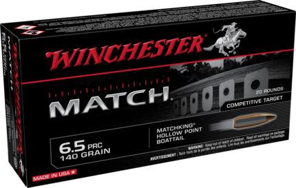 Winchester Match 6.5 PRC 140 Grain Boattail HP Centerfire Rifle Ammunition