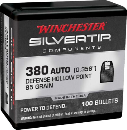 Winchester Pistol Bullets, 380 Automatic, 85 Grain, Silvertip JHP