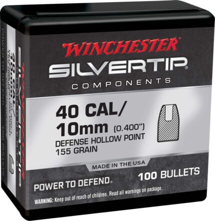 Winchester Pistol Bullets, 40 S&W, 155 Grain, Silvertip Jacketed Hollow Point