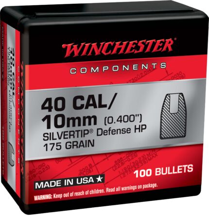 Winchester Pistol Bullets, 40 S&W, 175 Grain, Silvertip Jacketed Hollow Point